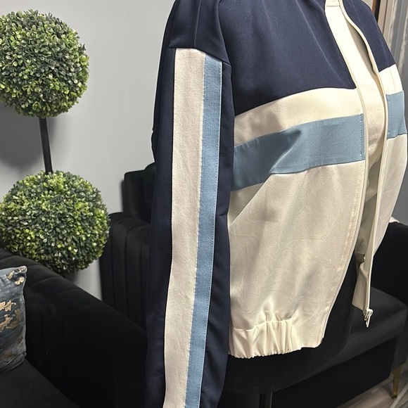 Zara Navy and White Track Jacket - Picture 3 of 5